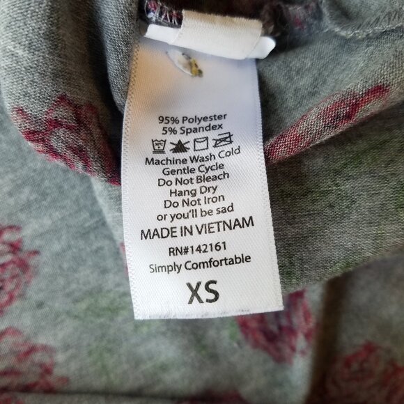 LuLaRoe Carly XS Miss Piggy Red Roses Gray Dress - Picture 11 of 11